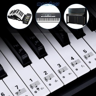 Miếng Dán Đàn Piano Màu Mon Cho 54 61 88 Phím Phím Ghi Chú Nhãn Dành Cho Người Mới Bắt Đầu Trong Suốt Và Có Thể Tháo Rời