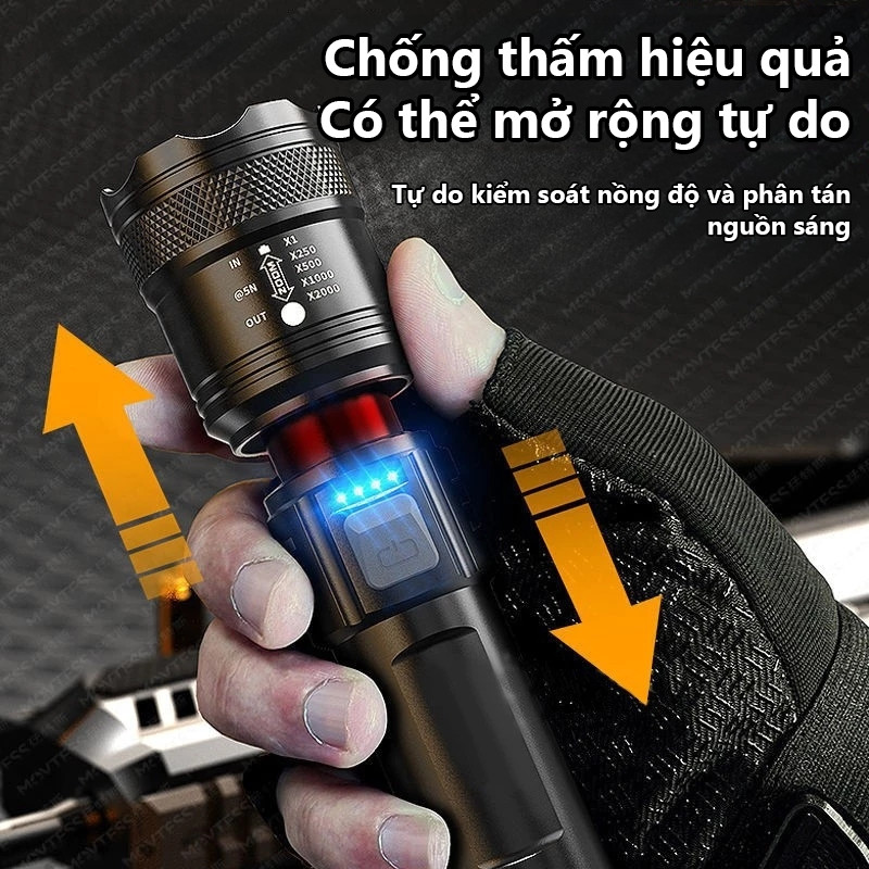 Đèn Pin LED Cầm Tay Siêu Sáng Pin Trâu 3 Chế Độ, Pin Tích Điện Dùng Tới 6h Liên Tục, Chống Nước Tốt | BigBuy360 - bigbuy360.vn