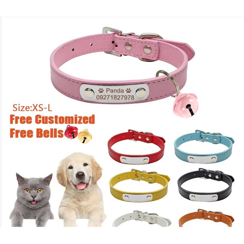 Miễn Phí Tùy Chỉnh Vòng Cổ Thú Cưng Cổ Chó Mèo Cổ Chó Vòng Cổ Thú Cưng Da Cổ Chó Thẻ Tên ID Thẻ Mèo