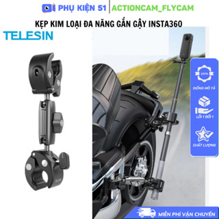 Kẹp càng cua Telesin đa năng gắn gậy, ghi đông xe đạp xe máy gắn Actioncam, Gopro, Insta360 vít 1 4