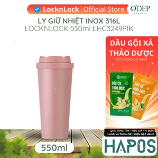 Bình giữ nhiệt LocknLock 550ml LHC3249 Hồng Chính hãng, mở nắp một chạm Tumbler, giữ nóng lạnh lâu - HAPOS OFFICIAL