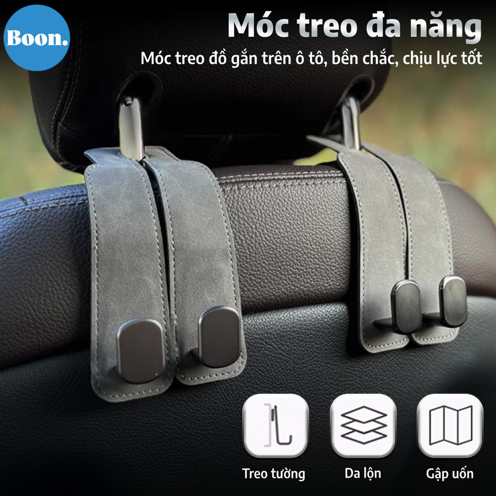 Móc treo đồ bằng da lộn cho ghế ô tô,Bền và mạnh mẽ,Ô Tô Phụ Kiện Nội Thất,Cài đặt dễ dàng