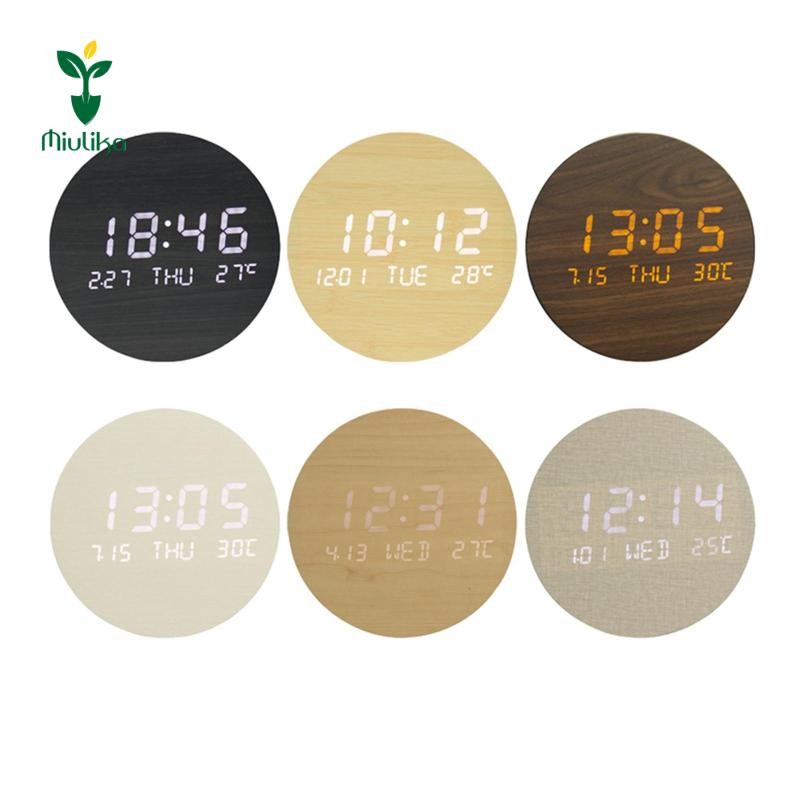 Đồng hồ treo tường LED 5 inch Sleek có điều khiển độ sáng tự động cho gia đình và văn phòng