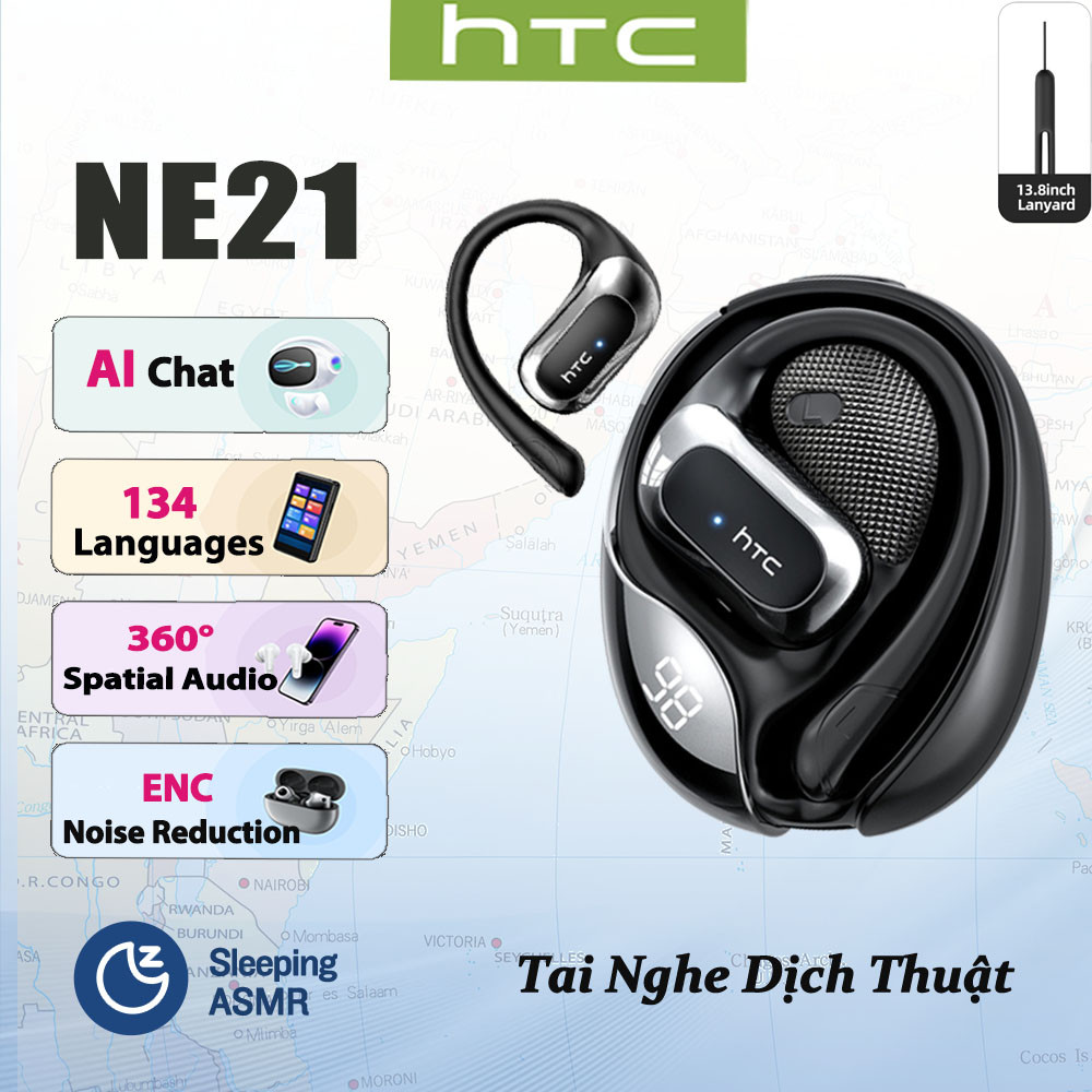 HTC NE21 AI tai nghe dịch thuật Tai nghe Bluetooth chống ồn ENC OWS tai nghe không dây dạng hở Tai n