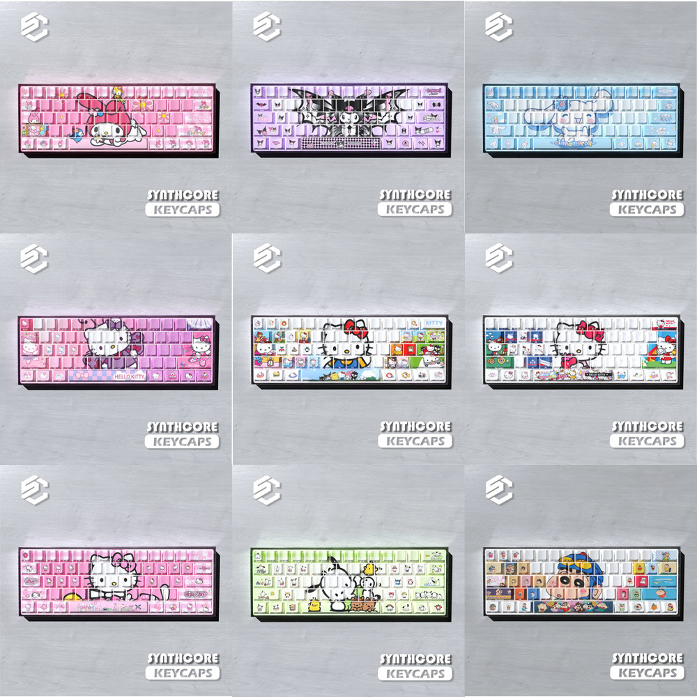 Sanrio Keycap Cherry Profile 74 Phím PBT Letter Side-printed LED Truyền Wooting60 Mad68 Keycaps Cơ H