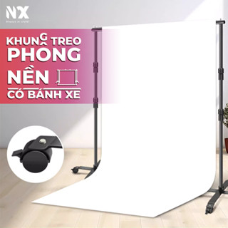  Khung chữ U treo phông nền chụp ảnh bánh xe di động nhiều kích thước điều chỉnh được chiều cao và chiều ngang 