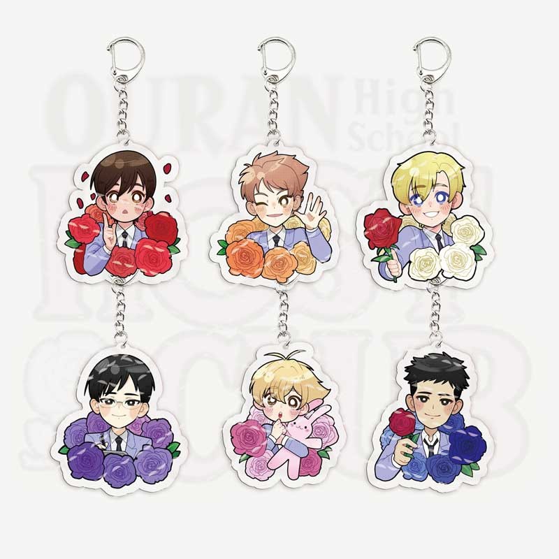 Ouran High School Host Club Keychains for Accessories Bag Acrylic Anime Figure Charm Keyrings Chains