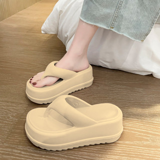 Dép xỏ ngón nữ thời trang tăng chiều cao đế dày chống trượt mới mùa hè dép cao gót ngoài trời