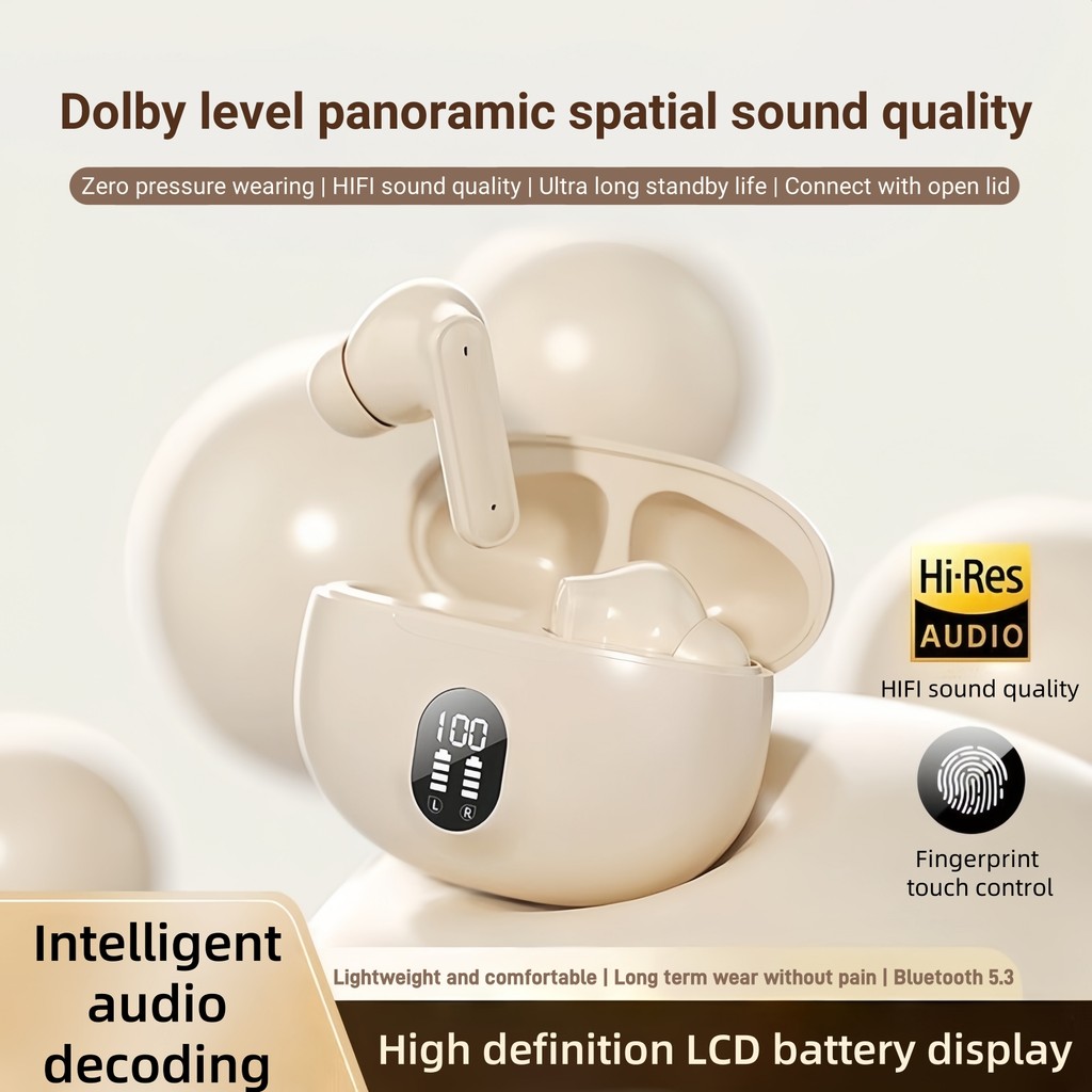 Nút tai bluetooth không dây trong tai KY5 Pro, tai nghe silicon, hiệu ứng âm thanh nổi, màn hình kỹ thuật số nguồn, tương thích với điện thoại Xiaomi và Android