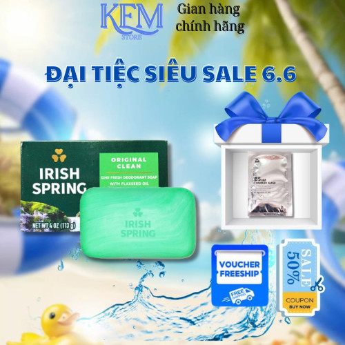 [ Mẫu Mới ] Xà Bông Cục IRISH SPRING ORIGINAL USA MỸ - 113g