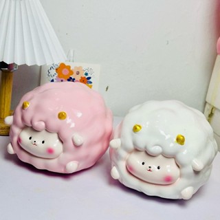   Lỗ TRÒN  Ống tiết kiệm CỪU MÂY | Size  C15xD20xR16  | Heo đất Lợn đất Ống heo decor trang trí 