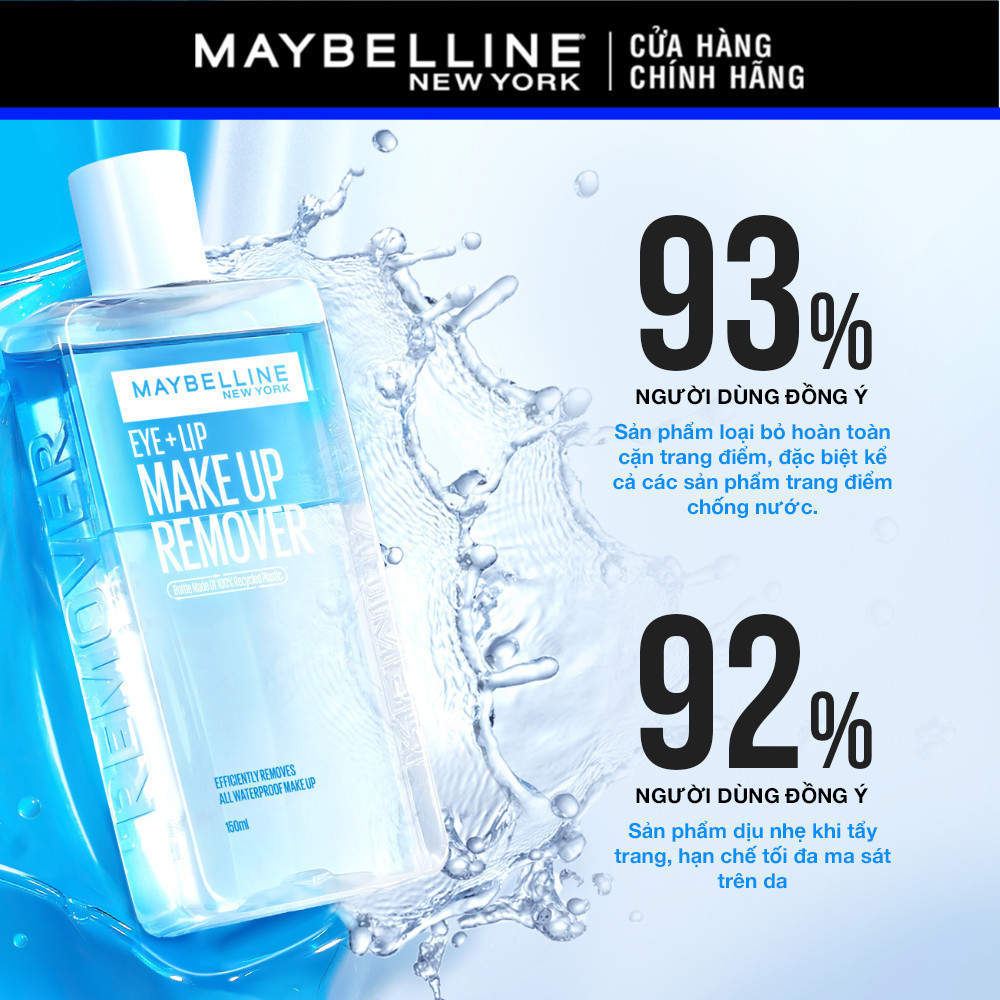 Nước tẩy trang mắt và môi Maybelline New York Eye & Lip Makeup Remover 150ml | BigBuy360 - bigbuy360.vn