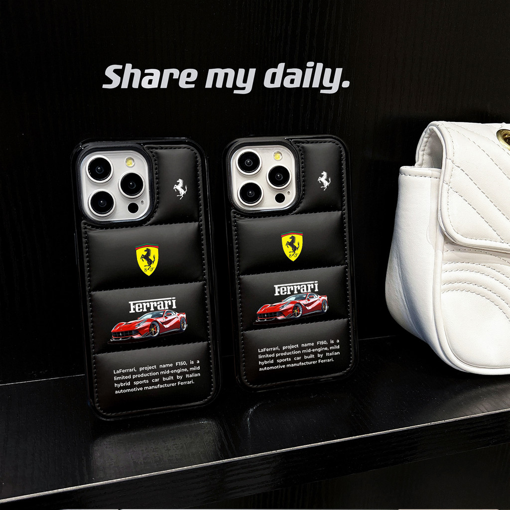 Street Classic Ferrari Porsche 911 Down Jacket Ốp Điện Thoại Silicon Cho iPhone 16ProMax 15promax 14