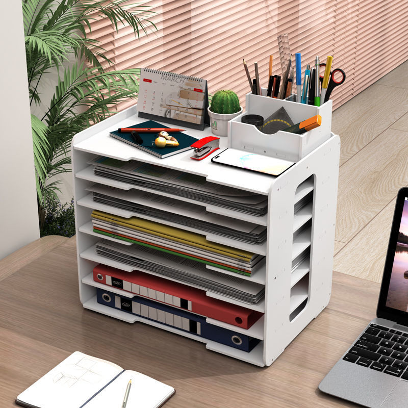 New Product#File Shelf Multi-Layer Storage Rack Desktop File Storage Rack a4Document Rack Folders St
