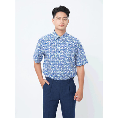 Sơ mi tay ngắn lai ngang VIETTIEN SMART CASUAL vải Bamboo form REGULAR VT00000385