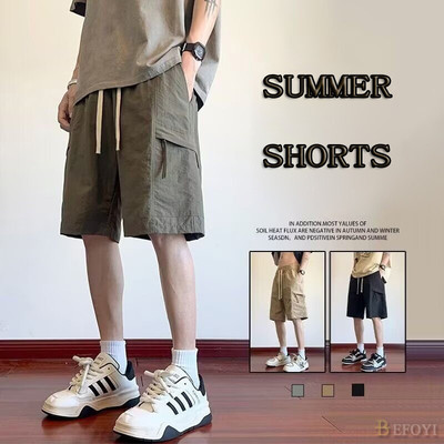 Quần Short Nam Ice Silk Loose Workwear Dây Rút Thể Thao WW41