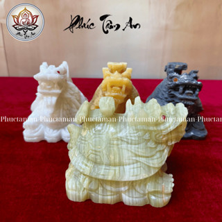 Cóc thiềm thừ, Tỳ hưu, Long quy đá tạc tự nhiên 12cm, linh vật phong thuỷ chiêu tài, hoá sát