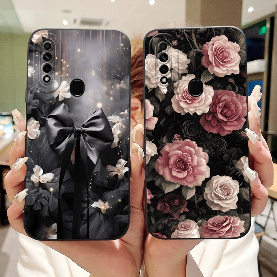 Dành Cho Oppo A31 (2020) / A8 (2019) Vỏ Điện Thoại Tranh Hoa Hồng Nơ Đẹp Oppo A31 A8 CPH2015 Vỏ Sili
