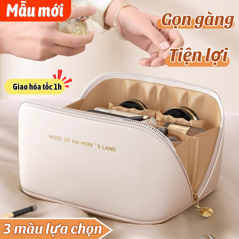 Lily’s Decor Túi Make Up Mini – Dáng Gối Độc Đáo, Da PU Mềm Mịn, Gọn Nhẹ Xinh Chuẩn Gu Nữ Tính