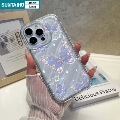 Suntaiho Ốp Lưng iPhone Đẹp Bướm Dreamy Họa Tiết Trong Suốt Mềm Cao Cấp Chống Sốc Cho iPhone 11 12 13 14 15 16 Pro max IP 7 8 Plus Iphon X Xs XR Xs max