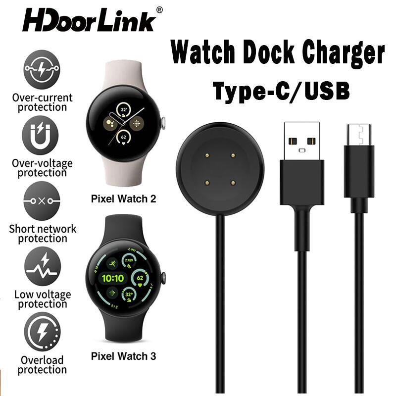 HdoorLink Đồng Hồ Thông Minh Dock Sạc Adapter Cho Google Pixel Watch 3 / 2 Cáp Sạc USB Type-C / USB 