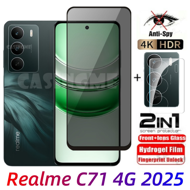 Dành Cho Realme C71 4G 2025 Kính Cường Lực Riêng Chống Gián Điệp Full Cover Bảo Vệ Màn Hình Chống Pe