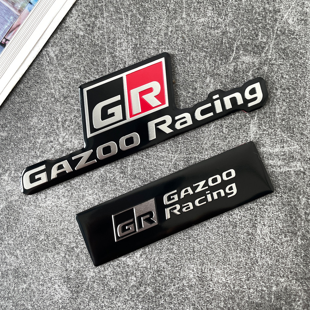 2 Chiếc Toyota GR Huy Hiệu Xe Miếng Dán 3D Hợp Kim Nhôm Kim Loại Logo Xe Hơi Phụ Kiện Dành Cho Xe Toyota GR Sport Gazoo Racing C-HR RAV4 Mirai Avensis Prado Prius Auto Racing VIOS
