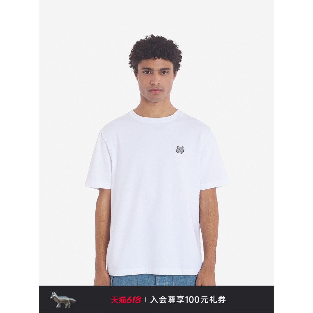 [Wei Daxun Cùng Phong Cách] Áo thun cổ tròn Maison Kitsune Xuân Hè Bold Play Color Fox