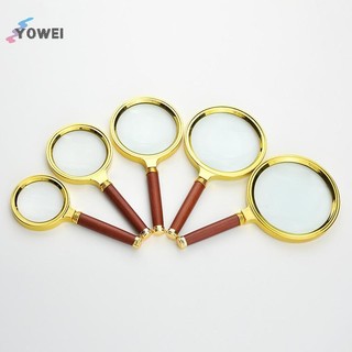 Kính lúp cầm tay YOWEI 10X bằng gỗ gụ cổ với ống kính 60mm-100mm - Phù hợp cho khoa học và người cao tuổi kiểm tra, đọc sách VN
