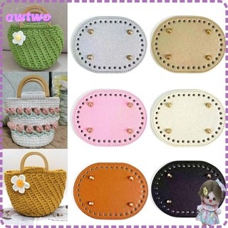 [OWTWO] Phụ kiện túi xách, đáy túi hình bầu dục bằng da PU 14,5cm * 11cm, DIY Với 36 lỗ Chất liệu Bộ phận túi móc cho túi dệt kim