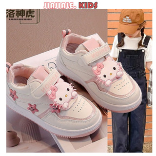  Giày thể thao màu trắng Hellokitty dành cho bé gái Giày minne trẻ em hoạt hình giày thông thường nhẹ giày trắng học sinh giày nữ 