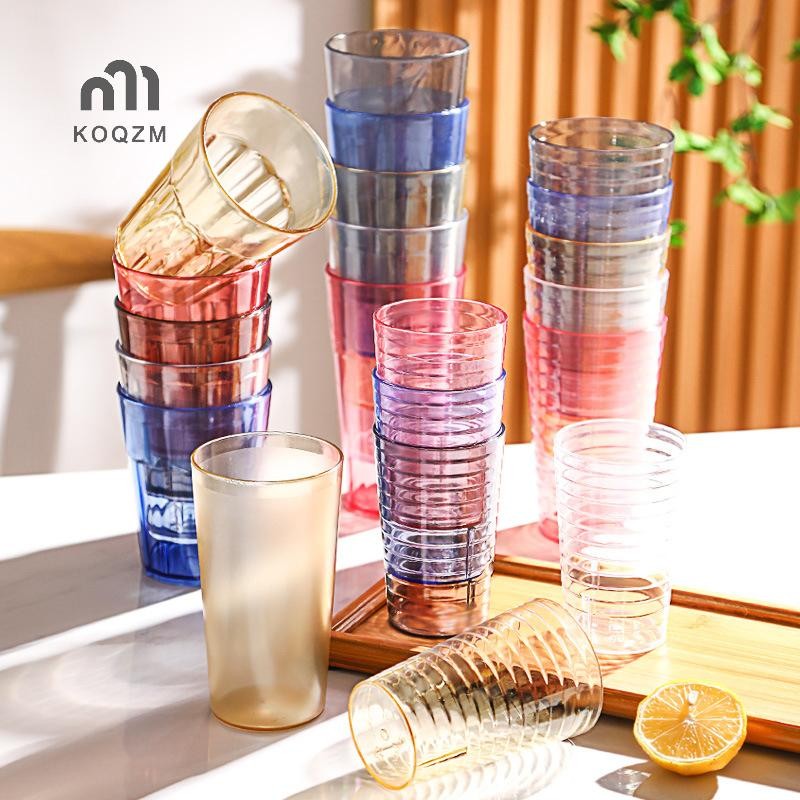 [KOQZM] Cốc nước trong suốt có giá trị cao, Cốc bia PS bằng nhựa thanh, Cốc rượu nước ngoài trong su