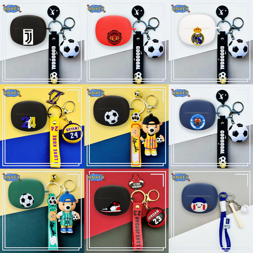 for Baseus Bowie MC1 Pro AI Earphone Silicone Case Earbuds Boy Football Waterproof Shockproof Soft P