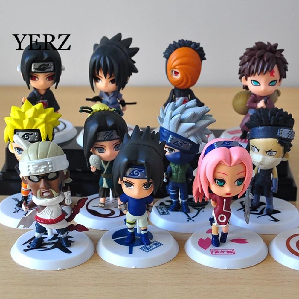 YERZ Naruto Itachi Mô Hình Hình Hình 6 Cái / lốc Obito PVC Đồ Chơi Sasuke Kakashi