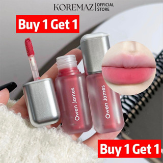 [2 cái] Owen James son môi men bùn mờ nhung không dễ phai màu trắng Son môi giá trị cao