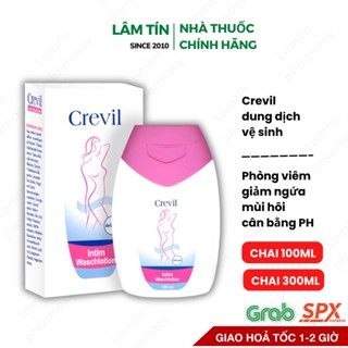 (Mua từ 2 lọ tặng 3 gói muối pk) Dung dịch vệ sinh phụ nữ Crevil chống viêm, cân bằng pH chai 100ml