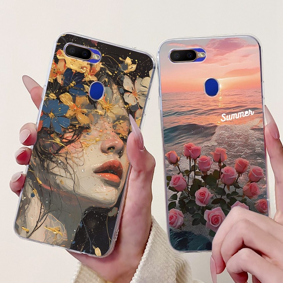 Trong Suốt Cho Oppo A7 CPH1901 AX7 CPH1901 A7N PCDM00 Ốp điện thoại Oppo AX7 Thẩm Mỹ Mèo Dễ Thương T