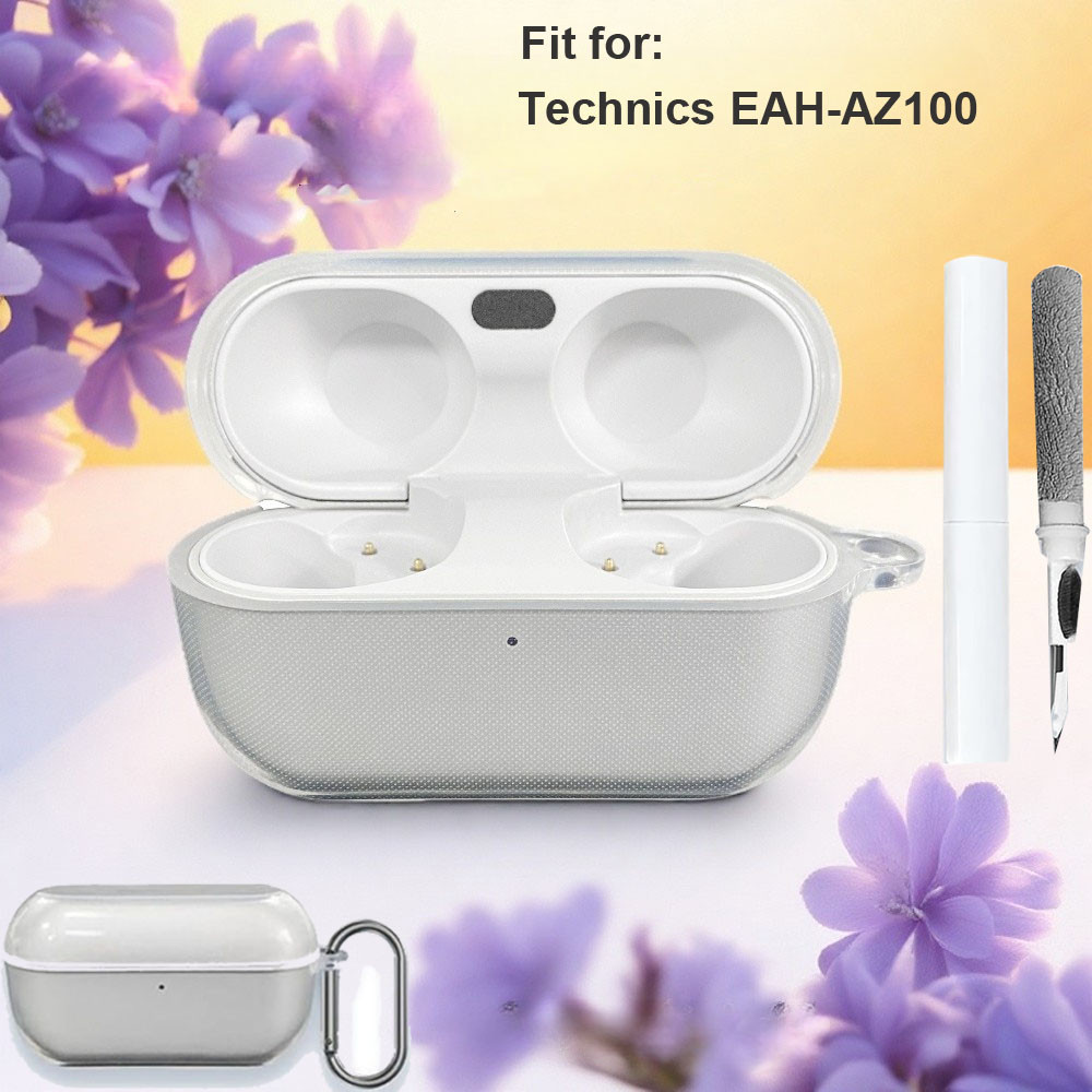 Ốp Lưng Cho Technics EAH-AZ100 Có Bộ Dụng Cụ Làm Sạch, Vỏ Silicon Mềm Có Móc Khóa, Vỏ Bảo Vệ Toàn Di