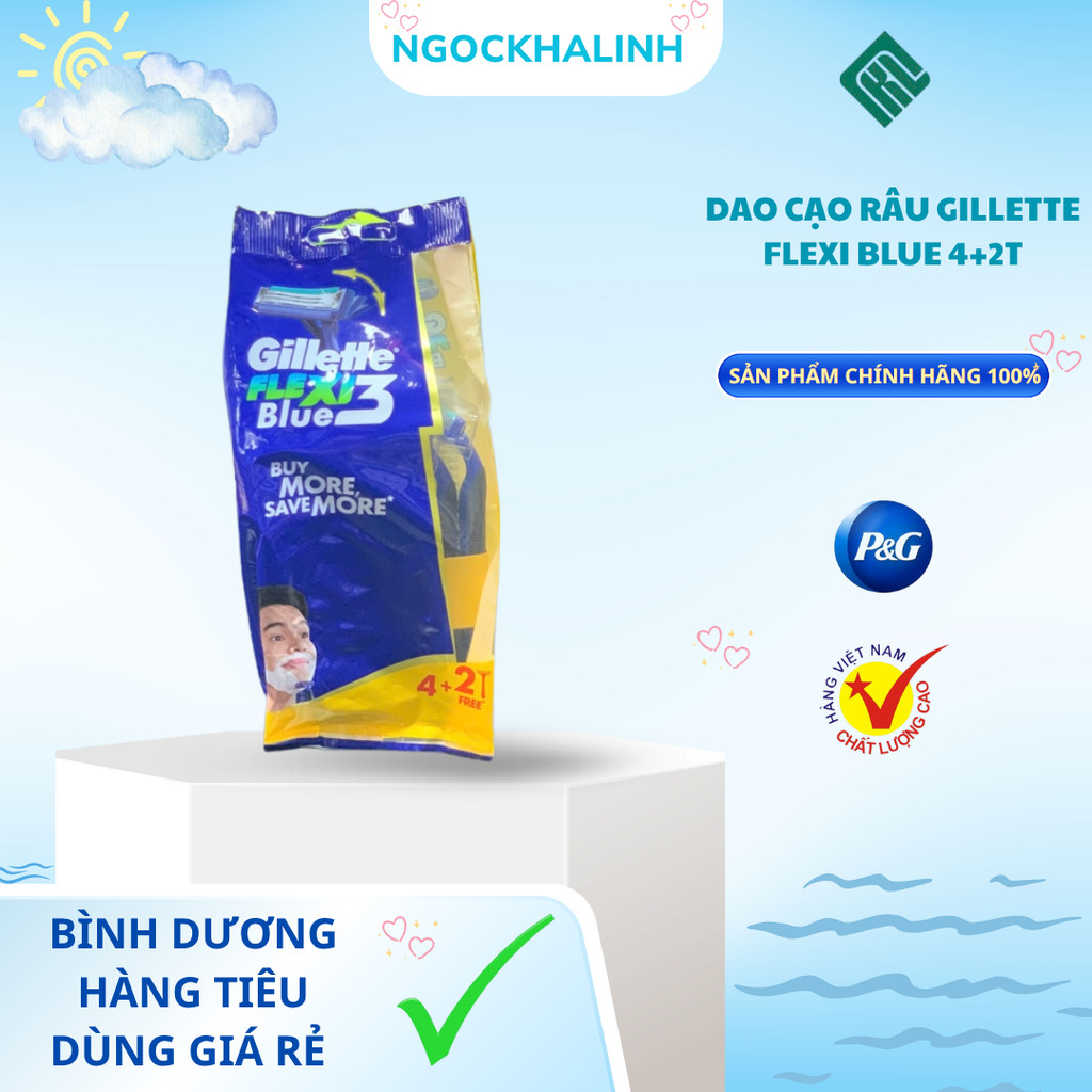 Dao cạo râu Gillette flexi Blue 4+2T