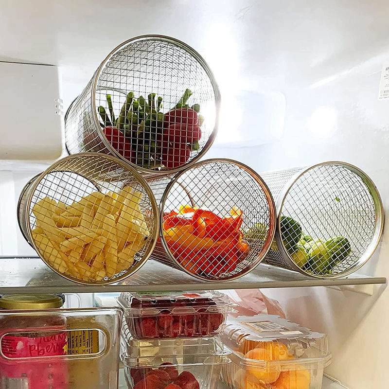 Lồng BBQ di động bằng thép không gỉ, lưới BBQ hình trụ, giỏ BBQ, lưới BBQ ngoài trời, công cụ BBQ đặ