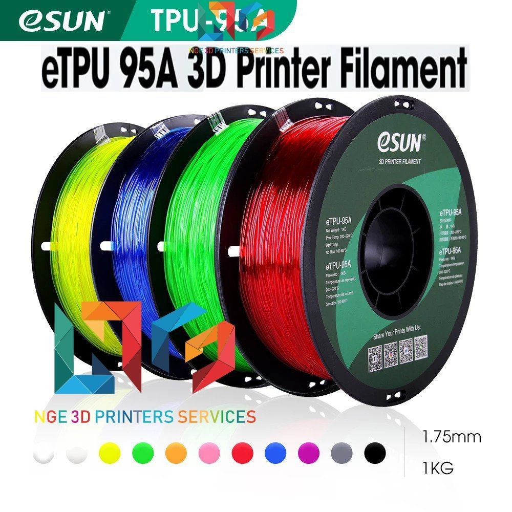 Sợi nhựa in 3d dẻo ESUN TPU-95A 1kg/Cuộn