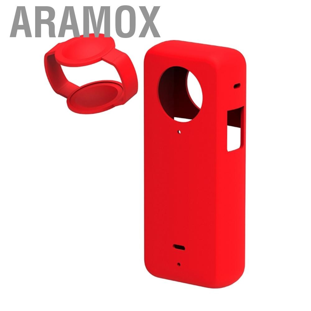 Aramox Panorama Camera Silicone Vỏ bọc bảo vệ với ống kính phụ kiện Insta360 x3 phụ kiện Insta360 X3