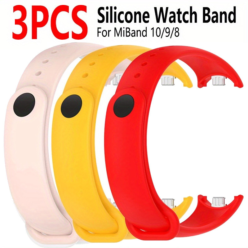 3 Dây Đeo Đồng Hồ Cho Xiaomi Mi Band 10 9 8 Dây Đeo Tay Vòng Tay Silicon Dây Đeo Tay Mi Band10