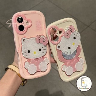 Ốp Lưng Cho IPhone 16 12 11 15 14 13 Pro Max 14 16 15 Plus XR XS MAX X Hộp Đựng Búp Bê Gương Kitty Dễ Thương Chống Sốc