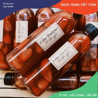 30 Chai nhựa tròn 330ml kèm nắp đựng trà sữa