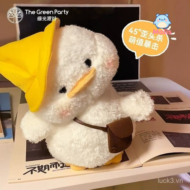 Đồ chơi nhồi bông vịt câm đầu nghiêng điện chính thức, đồng hành trên bàn, búp bê thoải mái cho trẻ 