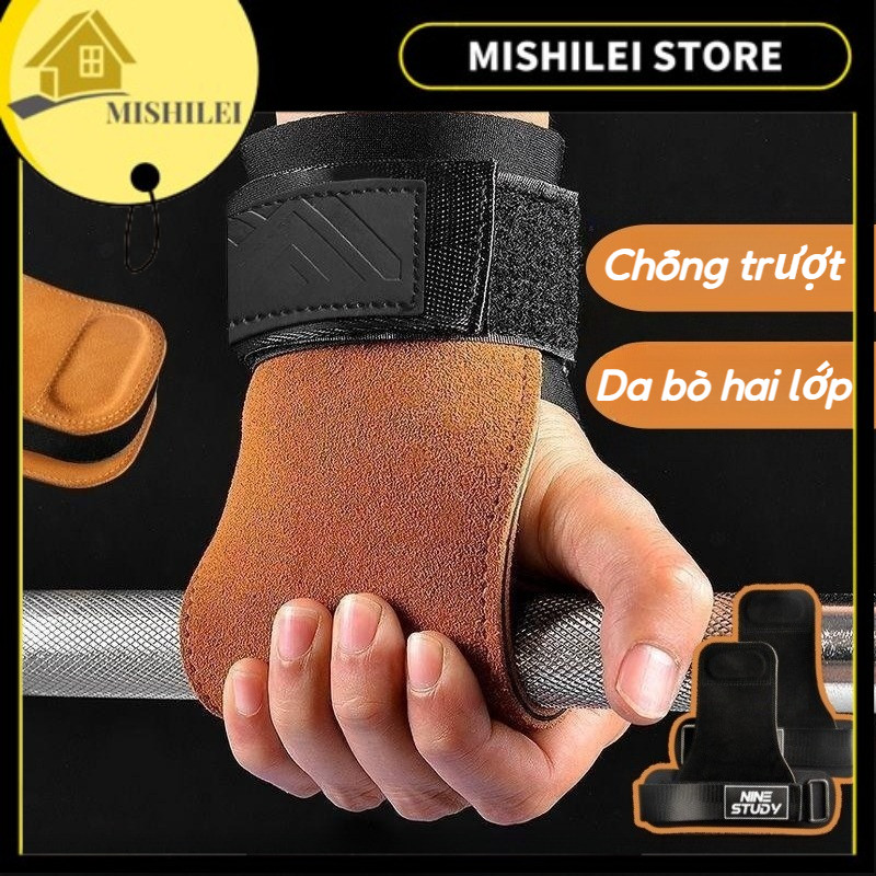 MISHILEI-Găng Tay Tập Gym,Lifting Strap,Hỗ Trợ Các Bài Kéo, Deadlift, Lên Xà