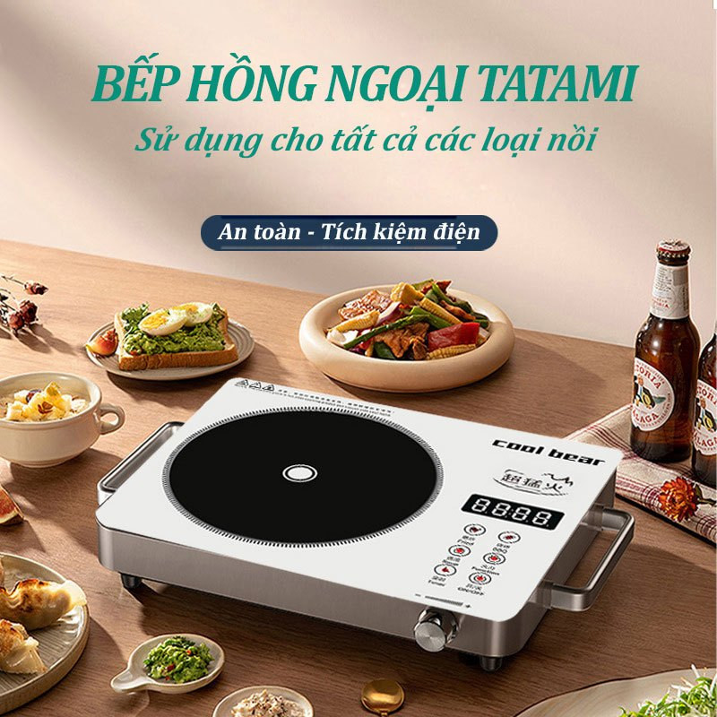 Bếp Điện Từ Hồng Ngoại Cool Bear Cao Cấp Công Suất Lớn Chế Độ Hẹn Giờ Điều Chỉnh Nhiệt Không Kén Nồi