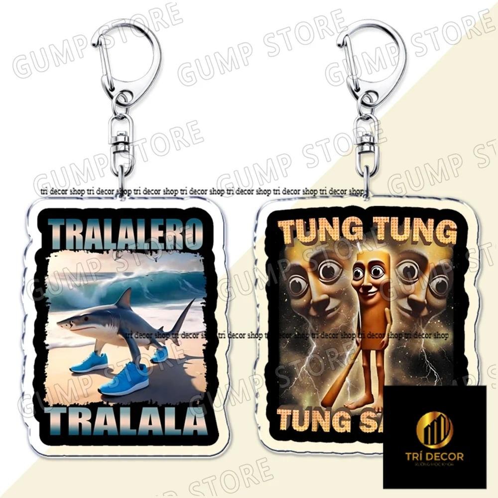 Italian Brainrot Animals Meme Keychains for Accessories Tralalero Tralala Tung Tung Tung Sahur Brr B