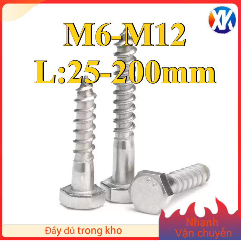 vít phong inox 304/316 * Nhiều độ dài M6 / M8 / M10 / M12 * L25-200mm (XINKE-RM-VN-1)